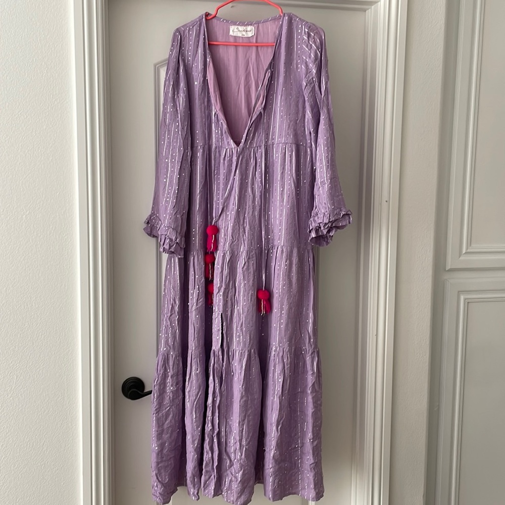 Purple sundress brand maxi